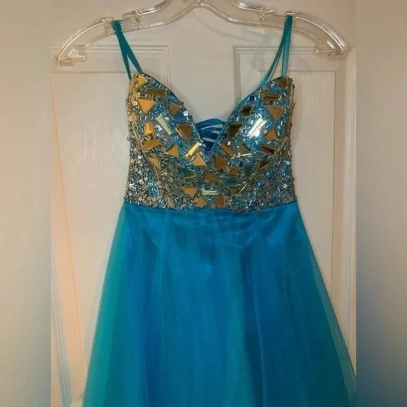 Mirrored Rhinestone Formal Dress - Picture 5 of 14
